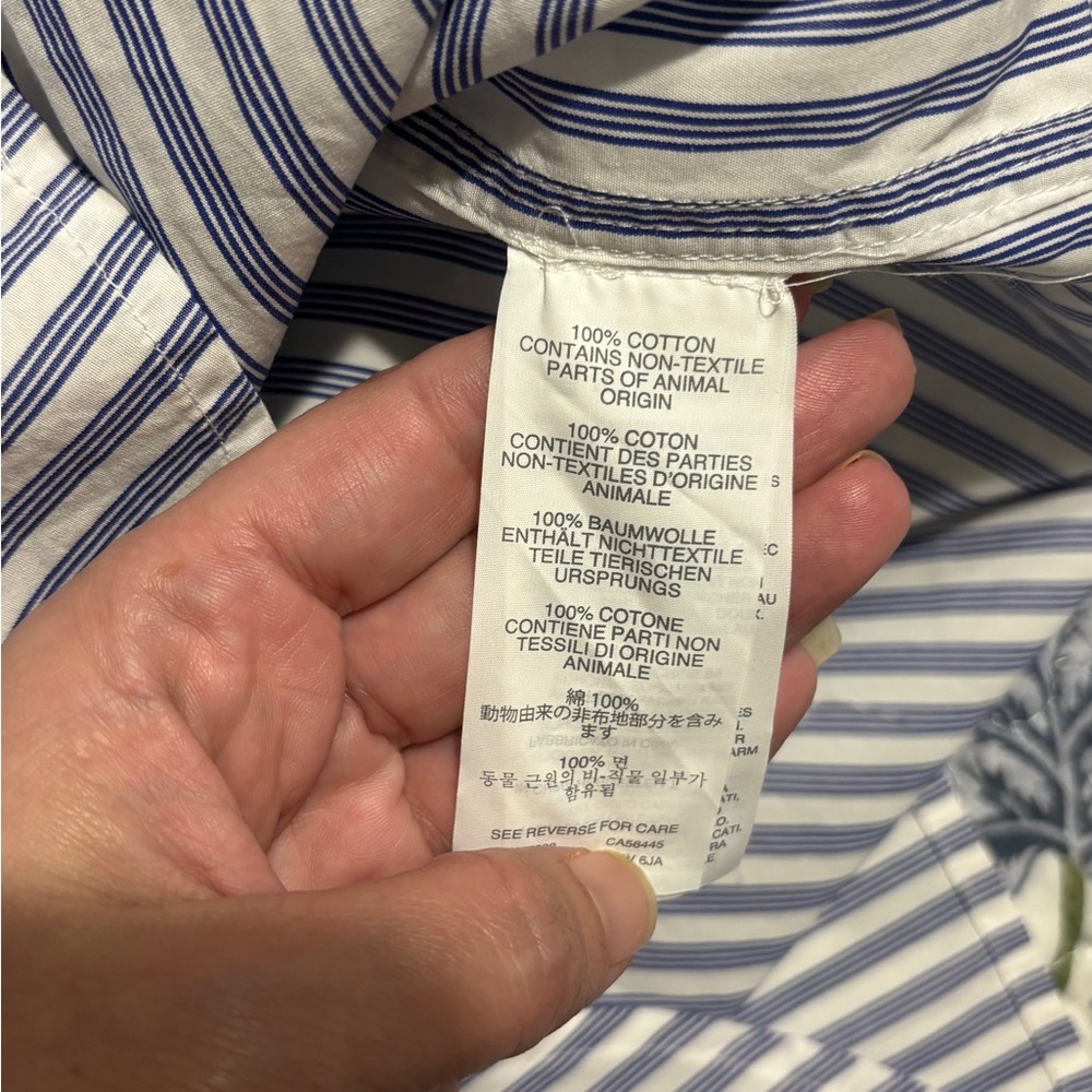 NWT! J. Crew Black Label Blue & White Striped Notch-Neck Tunic Shirt - Picture 8 of 8
